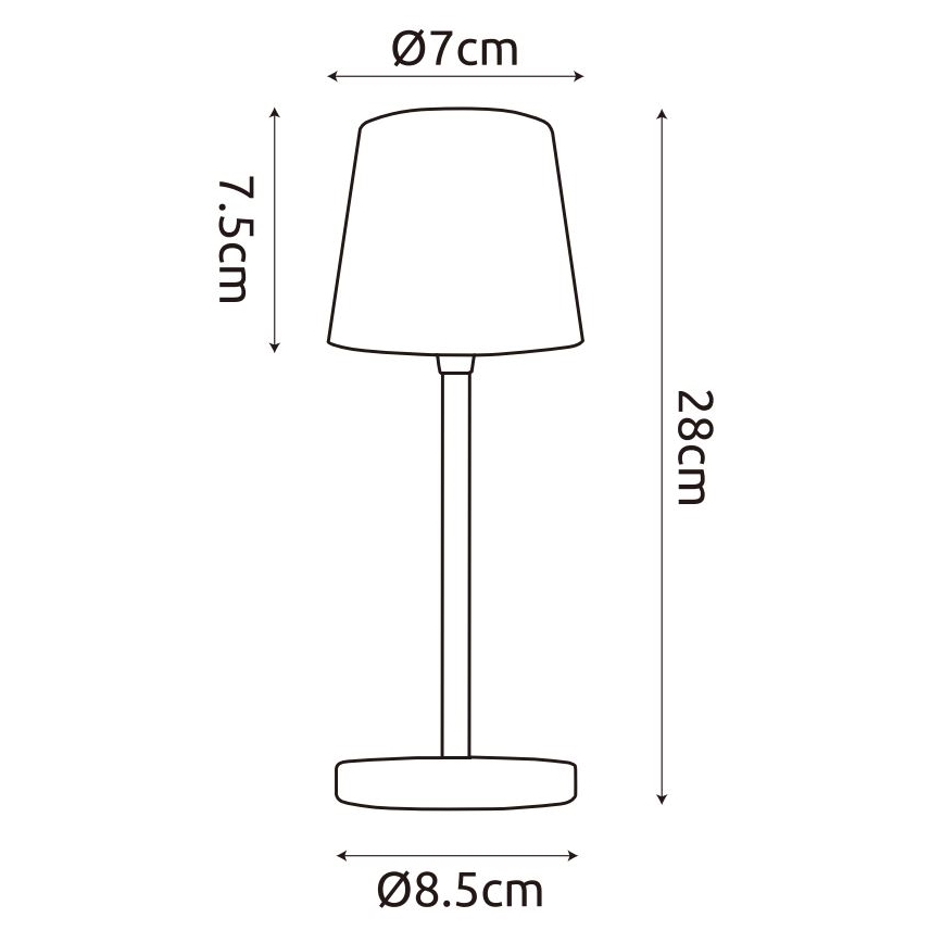 Globo - Lampe de table extérieure tactile LED dimmable LED/2W/5V 3000/4000/6000K 2200 mAh IP44 blanche
