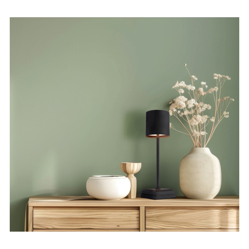 Globo - Lampe de table tactile à LED dimmable et rechargeable LED/1,5W/5V 2200 mAh noire