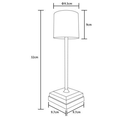 Globo - Lampe de table tactile à LED dimmable et rechargeable LED/1,5W/5V 2200 mAh noire