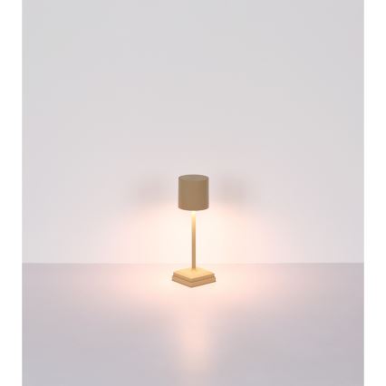 Globo - Lampe de table LED rechargeable à commande tactile et à intensité variable, 1,5 W / 5 V, 2200 mAh, beige