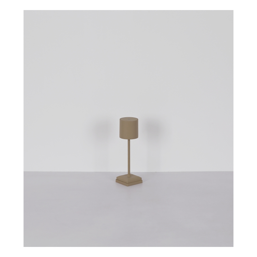 Globo - Lampe de table LED rechargeable à commande tactile et à intensité variable, 1,5 W / 5 V, 2200 mAh, beige