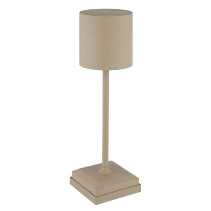 Globo - Lampe de table LED rechargeable à commande tactile et à intensité variable, 1,5 W / 5 V, 2200 mAh, beige