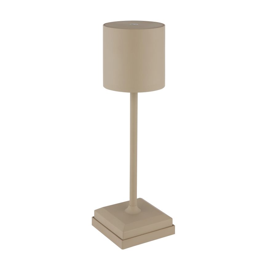 Globo - Lampe de table LED rechargeable à commande tactile et à intensité variable, 1,5 W / 5 V, 2200 mAh, beige