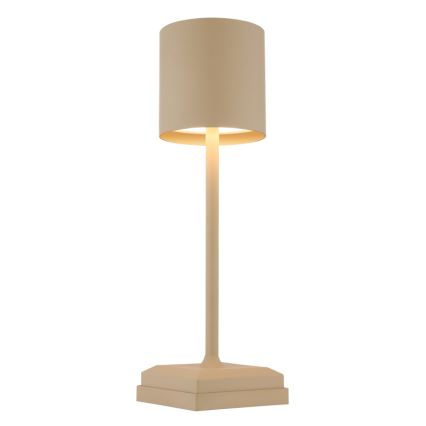 Globo - Lampe de table LED rechargeable à commande tactile et à intensité variable, 1,5 W / 5 V, 2200 mAh, beige