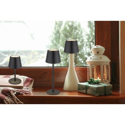 Globo - Lampe de table d'extérieur rechargeable tactile et à intensité réglable 3 en 1 LED/3W/5V 3000/4000/5000K IP54 1800 mAh noire