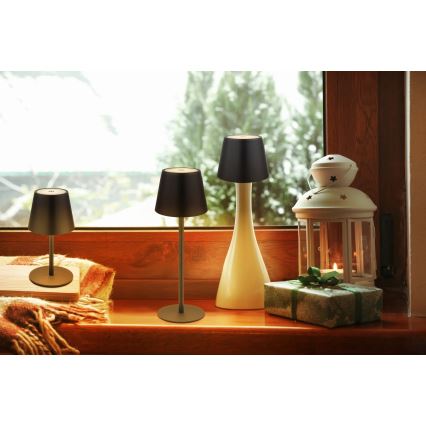 Globo - Lampe de table d'extérieur rechargeable tactile et à intensité réglable 3 en 1 LED/3W/5V 3000/4000/5000K IP54 1800 mAh noire