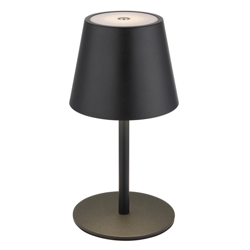 Globo - Lampe de table d'extérieur rechargeable tactile et à intensité réglable 3 en 1 LED/3W/5V 3000/4000/5000K IP54 1800 mAh noire