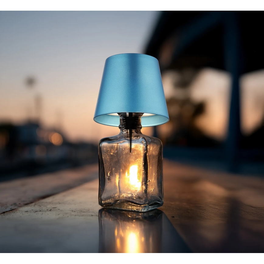 Globo - Lampe de table d'extérieur LED 3 en 1 tactile et dimmable, rechargeable, LED/3W/5V, 3000/4000/5000K, IP54, 1800 mAh, bleue