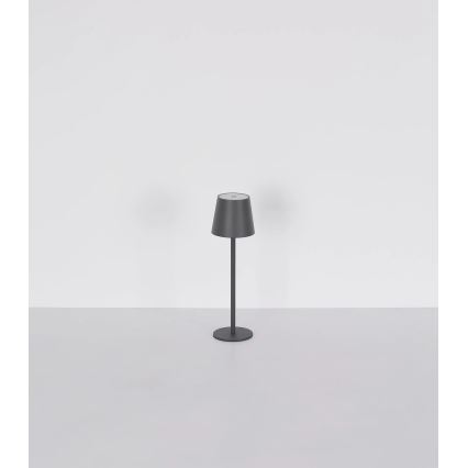 Globo - Lampe de table d'extérieur LED rechargeable 3 en 1, tactile et à intensité variable, LED/3W/5V, 3000/4000/5000K, IP54, 1800 mAh, gris