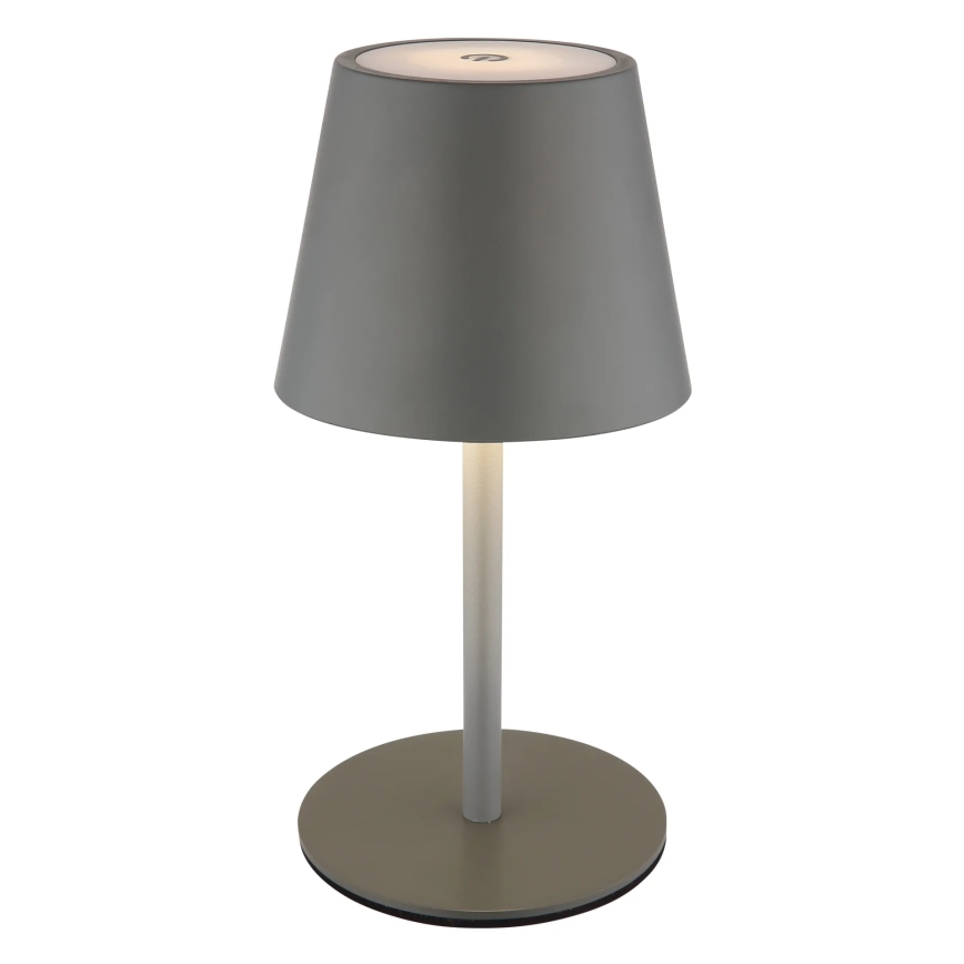 Globo - Lampe de table d'extérieur LED rechargeable 3 en 1, tactile et à intensité variable, LED/3W/5V, 3000/4000/5000K, IP54, 1800 mAh, gris