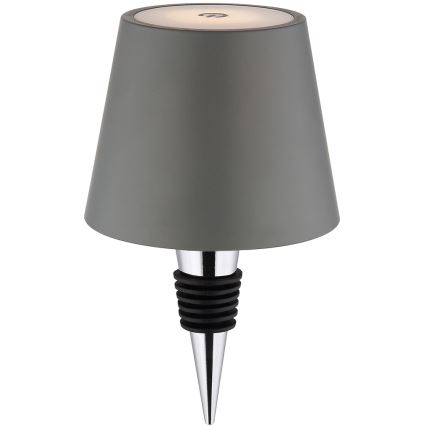 Globo - Lampe de table d'extérieur LED rechargeable 3 en 1, tactile et à intensité variable, LED/3W/5V, 3000/4000/5000K, IP54, 1800 mAh, gris