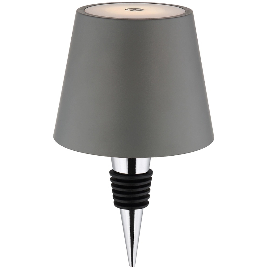 Globo - Lampe de table d'extérieur LED rechargeable 3 en 1, tactile et à intensité variable, LED/3W/5V, 3000/4000/5000K, IP54, 1800 mAh, gris