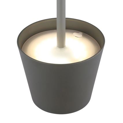 Globo - Lampe de table d'extérieur LED rechargeable 3 en 1, tactile et à intensité variable, LED/3W/5V, 3000/4000/5000K, IP54, 1800 mAh, gris