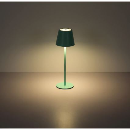 Globo - Lampe de table d'extérieur LED tactile, rechargeable et dimmable 3 en 1, 3W/5V, 3000/4000/5000K, IP54, batterie 1800 mAh, vert menthe