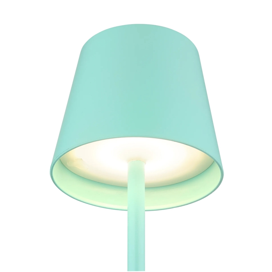Globo - Lampe de table d'extérieur LED tactile, rechargeable et dimmable 3 en 1, 3W/5V, 3000/4000/5000K, IP54, batterie 1800 mAh, vert menthe