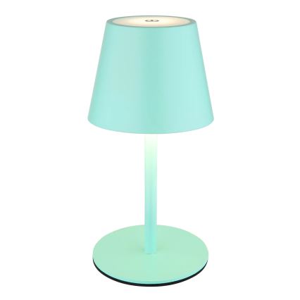 Globo - Lampe de table d'extérieur LED tactile, rechargeable et dimmable 3 en 1, 3W/5V, 3000/4000/5000K, IP54, batterie 1800 mAh, vert menthe