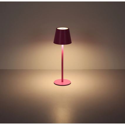 Globo - Lampe de table extérieure rechargeable à LED, dimmable et tactile, 3 en 1 LED/3W/5V 3000/4000/5000K IP54 1800 mAh rose