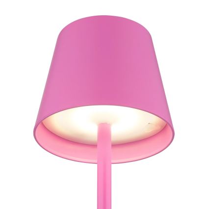 Globo - Lampe de table extérieure rechargeable à LED, dimmable et tactile, 3 en 1 LED/3W/5V 3000/4000/5000K IP54 1800 mAh rose
