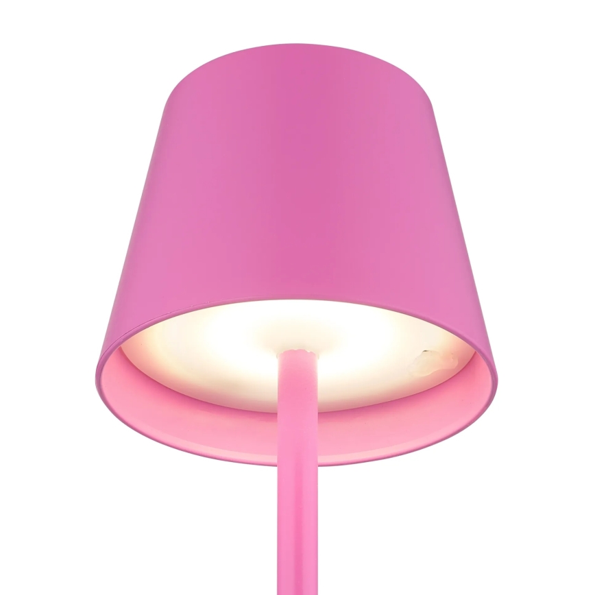 Globo - Lampe de table extérieure rechargeable à LED, dimmable et tactile, 3 en 1 LED/3W/5V 3000/4000/5000K IP54 1800 mAh rose