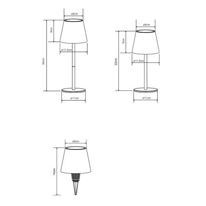 Globo - Lampe de table extérieure rechargeable à LED, dimmable et tactile, 3 en 1 LED/3W/5V 3000/4000/5000K IP54 1800 mAh rose