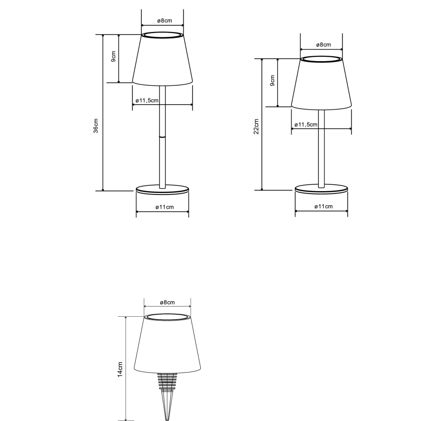 Globo - Lampe de table d'extérieur LED rechargeable tactile et dimmable 3 en 1 LED/3W/5V 3000/4000/5000K IP54 1800 mAh