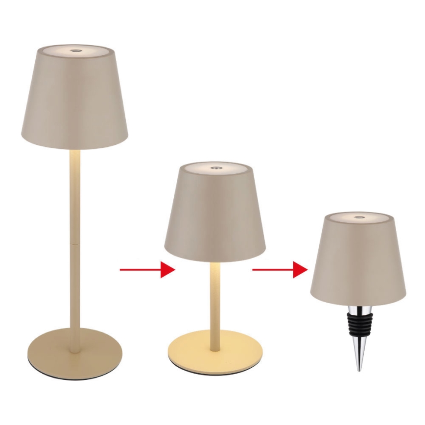 Globo - Lampe de table d'extérieur rechargeable, tactile et à intensité variable, LED/3W/5V 3000/4000/5000K IP54 1800 mAh
