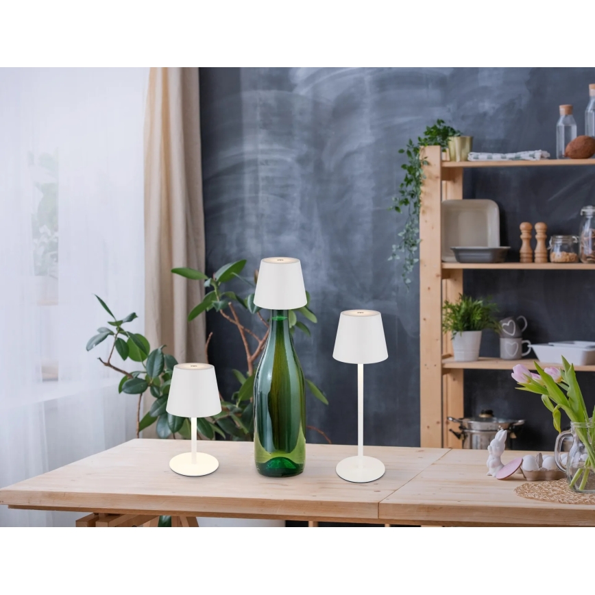 Globo - Lampe de table LED d'extérieur tactile et dimmable, rechargeable 3 en 1 LED/3W/5V 3000/4000/5000K IP54 1800 mAh blanche