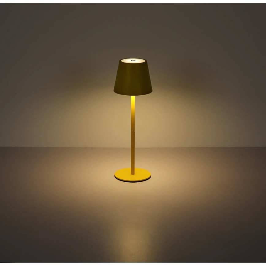Globo - Lampe de table d'extérieur LED tactile et dimmable, rechargeable 3 en 1 LED/3W/5V 3000/4000/5000K IP54 1800 mAh jaune
