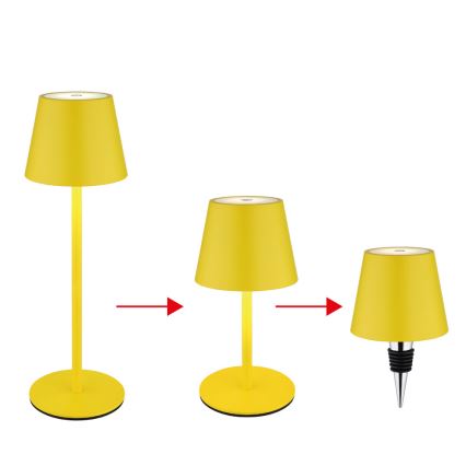Globo - Lampe de table d'extérieur LED tactile et dimmable, rechargeable 3 en 1 LED/3W/5V 3000/4000/5000K IP54 1800 mAh jaune