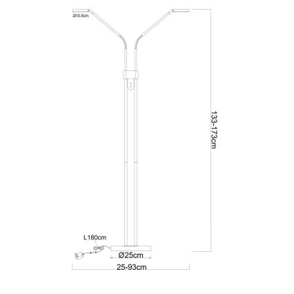 Globo - Lampadaire LED dimmable 2xLED/6,5W/230V 2700/3350/4000K beige