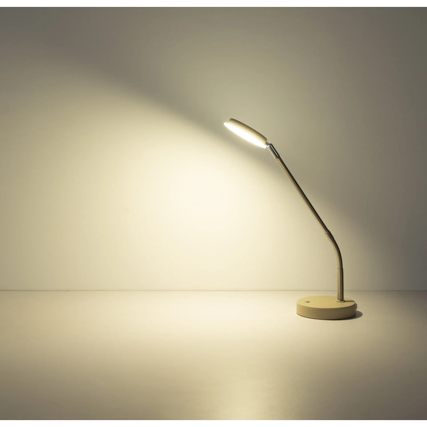 Globo - Lampe de table LED tactile à intensité variable, 6,5 W, 230 V, 2700/3350/4000 K, beige