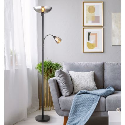 Globo - Lampadaire 1xE27/60W/230V + 1xE14/40W