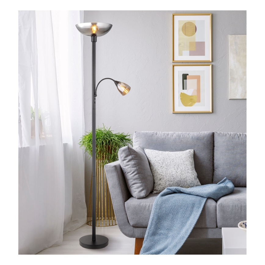 Globo - Lampadaire 1xE27/60W/230V + 1xE14/40W
