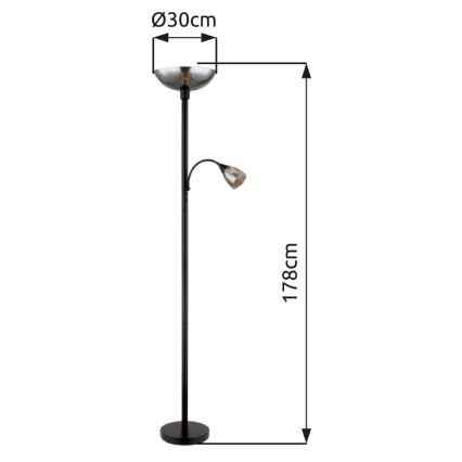 Globo - Lampadaire 1xE27/60W/230V + 1xE14/40W