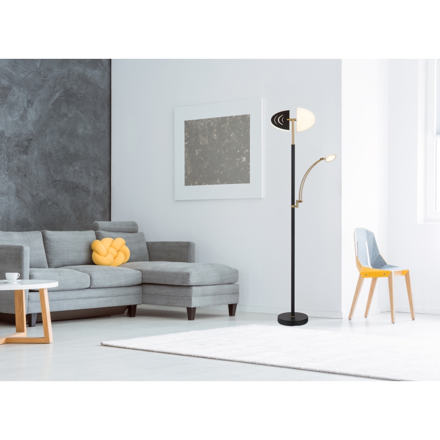 Globo - Lampadaire dimmable LED/40W/230V + LED/5,5W 2700/4000/6000K noir