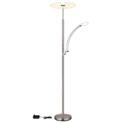 Globo - Lampadaire LED dimmable LED/40W/230V + LED/5,5W 2700/4000/6000K chrome mat