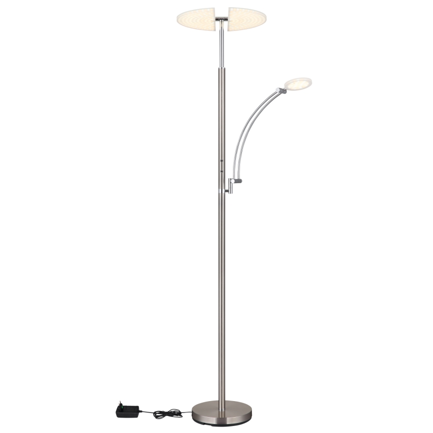 Globo - Lampadaire LED dimmable LED/40W/230V + LED/5,5W 2700/4000/6000K chrome mat