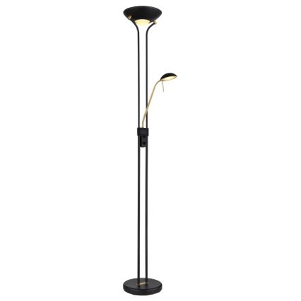 Globo - Lampadaire à intensité variable LED/20W/230V + LED/5,5W 3000K noir/doré