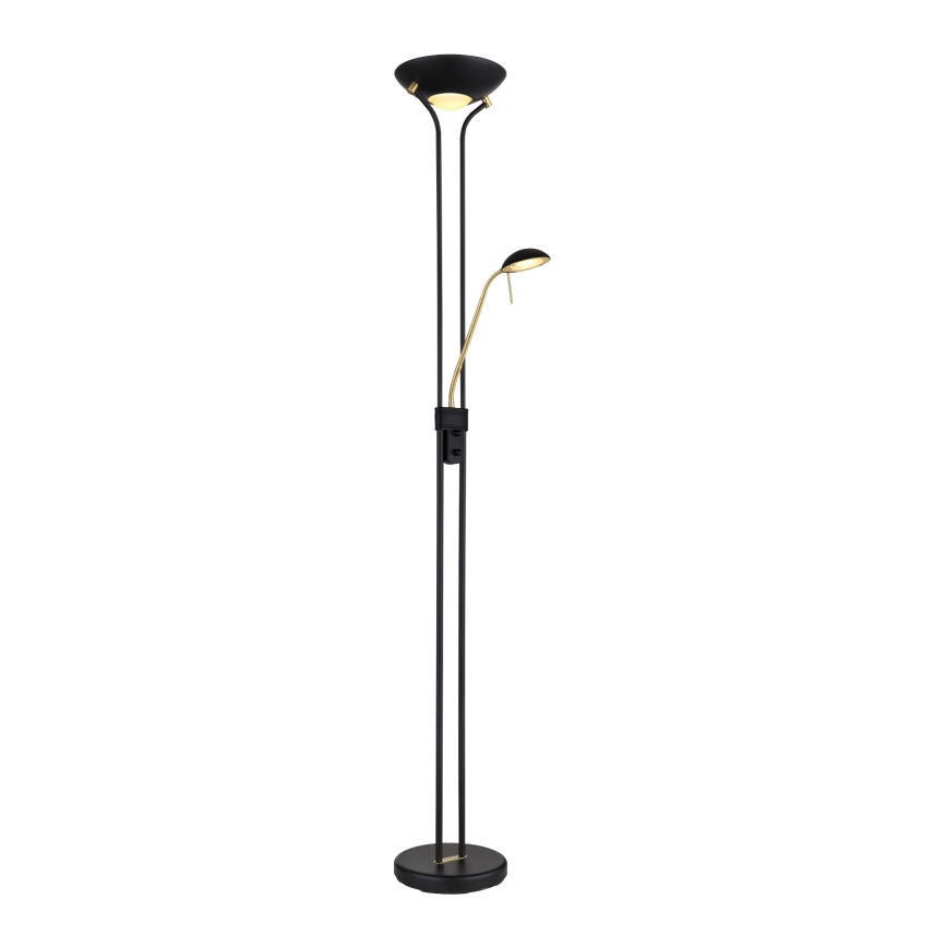 Globo - Lampadaire à intensité variable LED/20W/230V + LED/5,5W 3000K noir/doré