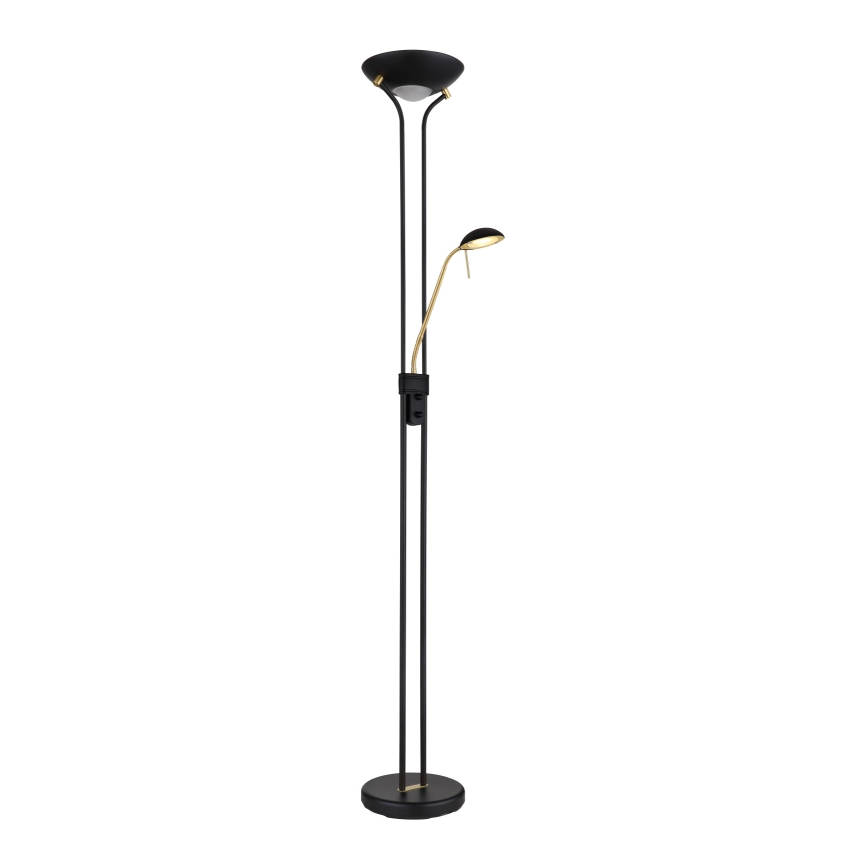 Globo - Lampadaire à intensité variable LED/20W/230V + LED/5,5W 3000K noir/doré