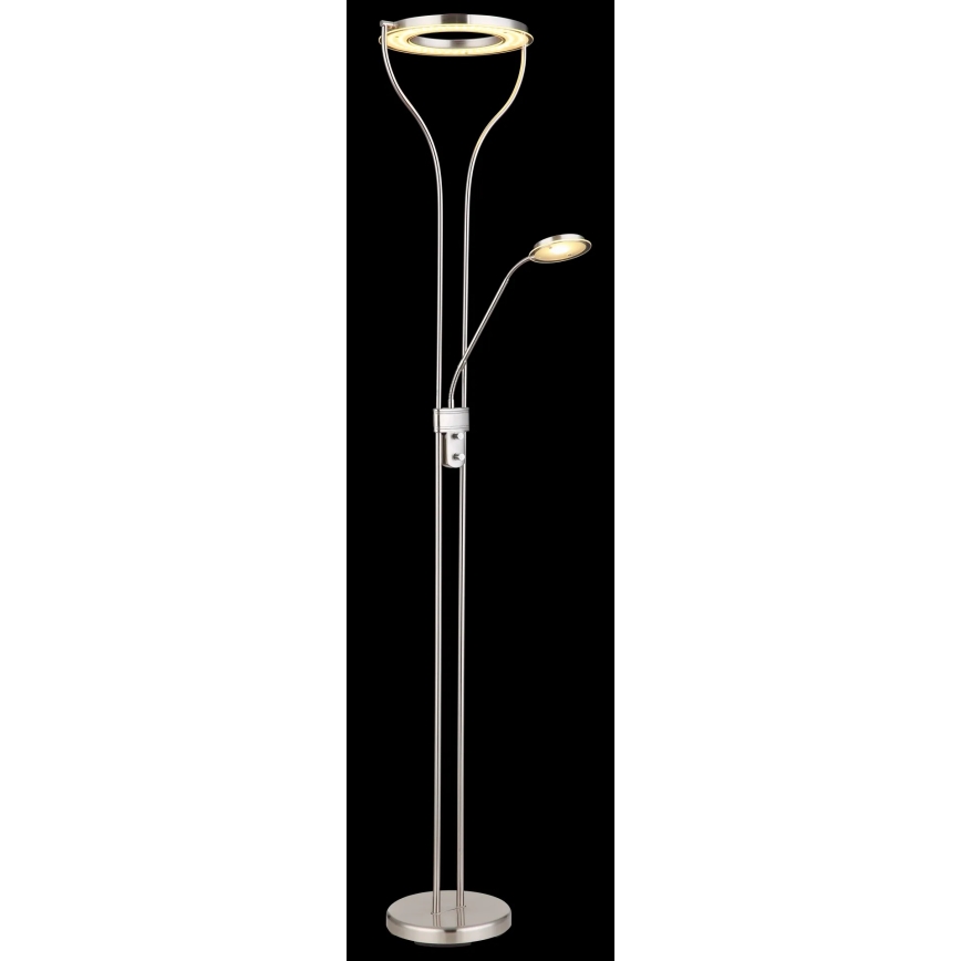 Globo - Lampadaire dimmable LED 20W/230V + LED 4W 3000K, chrome mat