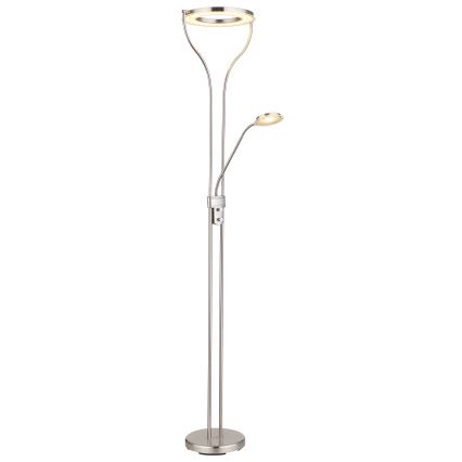 Globo - Lampadaire dimmable LED 20W/230V + LED 4W 3000K, chrome mat