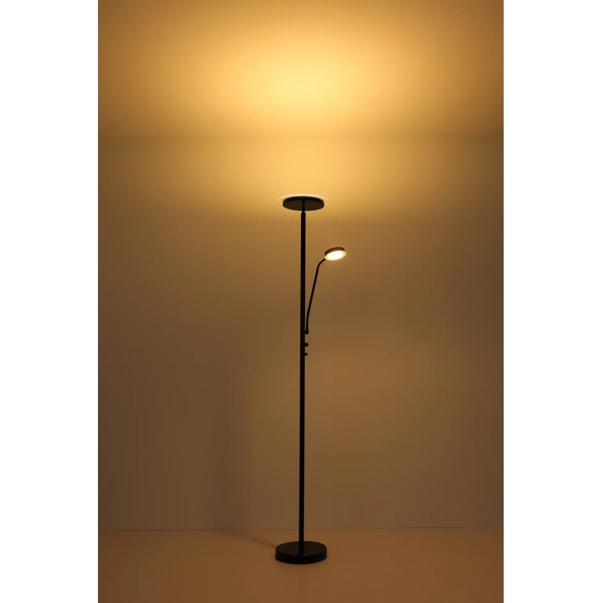 Globo - Lampadaire LED dimmable LED/18,5W/230V + LED/4,5W 3000K noir