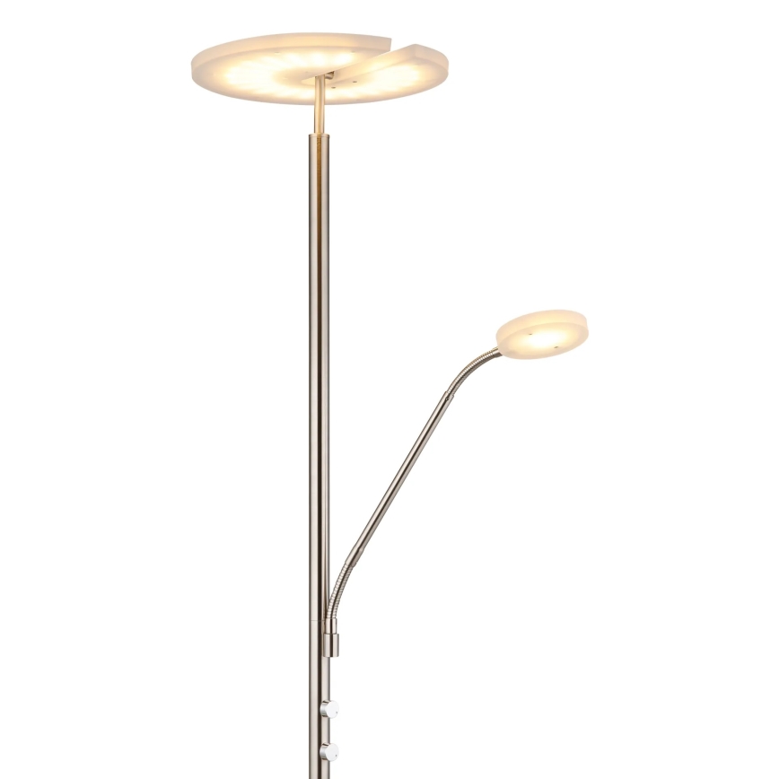 Globo - Lampadaire LED dimmable LED/28W/230V + LED/5W 3000K chrome brillant