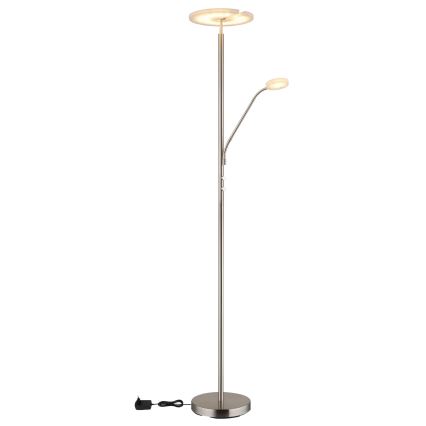 Globo - Lampadaire LED dimmable LED/28W/230V + LED/5W 3000K chrome brillant