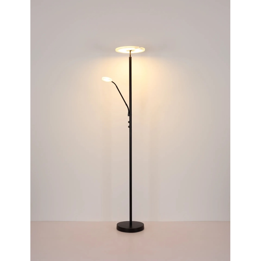 Globo - Lampadaire sur pied LED dimmable LED/28W/230V + LED/5W 3000K noir