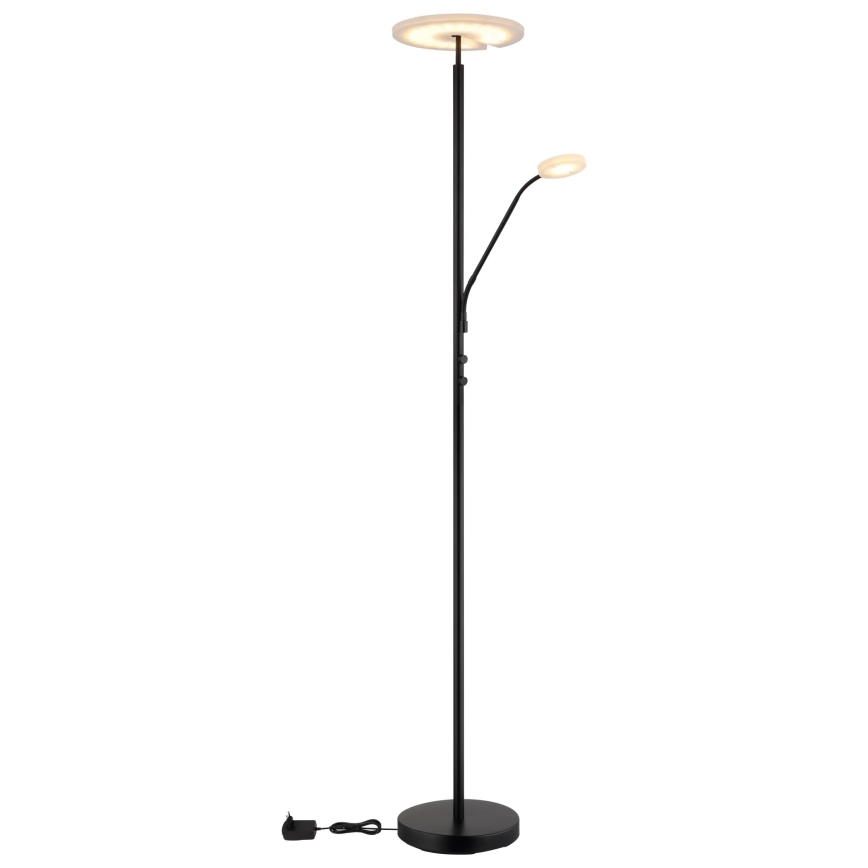 Globo - Lampadaire sur pied LED dimmable LED/28W/230V + LED/5W 3000K noir