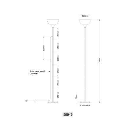 Globo - Lampadaire 1xE27/60W/230V