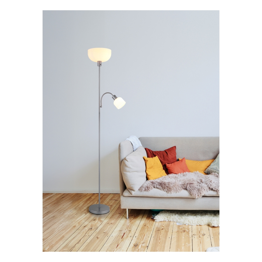 Globo - Lampadaire 1xE27/40W/230V + 1xE14/25W