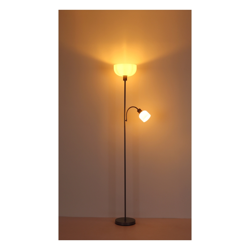 Globo - Lampadaire 1xE27/40W/230V + 1xE14/25W